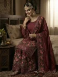 MODERN FENDY SILK EMBROIDERY SEQUENCE WORK WITH HAND WORK TOP SHARARA WITH DUPATTA FESTIVE WEAR WHOLESALE PRICE ETHNIC GARMENT (14)