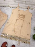 MODERN FENDY SILK EMBROIDERY SEQUENCE WORK WITH REAL MIRROR WORK TOP SHARARA WITH DUPATTA FESTIVE WEAR WHOLESALE PRICE EHTNIC GARMENT (4)