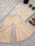 MODERN FENDY SILK EMBROIDERY SEQUENCE WORK WITH REAL MIRROR WORK TOP SHARARA WITH DUPATTA FESTIVE WEAR WHOLESALE PRICE EHTNIC GARMENT (4)