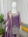 MODERN FENDY SILK THREAD WITH SEQUENCE WORK TOP PALAZZO WITH DUPATTA FESTIVE WEAR WHOLESALE PRICE ETHNIC GARMENT (19)