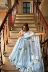 MODERN GEORGETTE DIGITAL PRINT WORK LEHENGA SAREE WITH STITCHED BLOUSE AND ATTACHED DUPATTA PARTY WEAR WHOLESALE PRICE ETHNIC GARMENT (2)