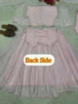 MODERN GEORGETTE FANCY LACE WORK GOWN KOTI AND BOTTOM FESTIVE WEAR WHOLESALE PRICE ETHNIC GARMENT (1)