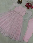 MODERN GEORGETTE FANCY LACE WORK GOWN KOTI AND BOTTOM FESTIVE WEAR WHOLESALE PRICE ETHNIC GARMENT (1)