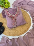 MODERN GEORGETTE HANDWORK GOWN BOTTOM WITH DUPATTA FESTIVE WEAR WHOLESALE PRICE ETHNIC GARMENT (6)