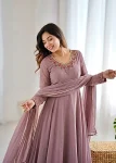 MODERN GEORGETTE HANDWORK GOWN BOTTOM WITH DUPATTA FESTIVE WEAR WHOLESALE PRICE ETHNIC GARMENT (6)