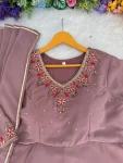 MODERN GEORGETTE HANDWORK GOWN BOTTOM WITH DUPATTA FESTIVE WEAR WHOLESALE PRICE ETHNIC GARMENT (6)