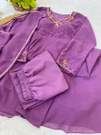 MODERN GEORGETTE HANDWORK GOWN BOTTOM WITH DUPATTA WEDDING WEAR WHOLESALE PRICE ETHNIC GARMENT (4)