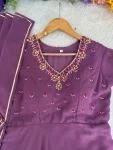 MODERN GEORGETTE HANDWORK GOWN BOTTOM WITH DUPATTA WEDDING WEAR WHOLESALE PRICE ETHNIC GARMENT (4)