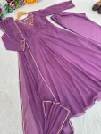MODERN GEORGETTE HANDWORK GOWN BOTTOM WITH DUPATTA WEDDING WEAR WHOLESALE PRICE ETHNIC GARMENT (4)