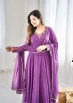 MODERN GEORGETTE HANDWORK GOWN BOTTOM WITH DUPATTA WEDDING WEAR WHOLESALE PRICE ETHNIC GARMENT (4)