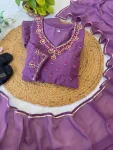 MODERN GEORGETTE HANDWORK GOWN BOTTOM WITH DUPATTA WEDDING WEAR WHOLESALE PRICE ETHNIC GARMENT (4)
