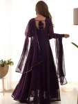 MODERN GEORGETTE LACE WORK GOWN WITH DUPATTA FESTIVE WEAR WHOLESALE PRICE ETHNIC GARMENT (5)