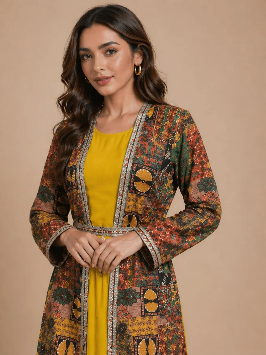 MODERN GEORGETTE PLAIN TOP WITH VICHITRA DHAGA + SEQUENCE EMBROIDERY WITH HAND WORK SHRUG FESTIVE WEAR WHOLESALE PRICE ETHNIC GARMENT (2)