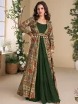 MODERN GEORGETTE PLAIN TOP WITH VICHITRA DHAGA + SEQUENCE EMBROIDERY WITH HAND WORK SHRUG FESTIVE WEAR WHOLESALE PRICE ETHNIC GARMENT (5)