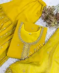 MODERN GEORGETTE SEQUENCE EMBROIDERY BEADS WORK TOP SHARARA WITH DUPATTA FESTIVE WEAR WHOLESALE PRICE ETHNIC GARMENT (9)