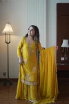 MODERN GEORGETTE SEQUENCE EMBROIDERY BEADS WORK TOP SHARARA WITH DUPATTA FESTIVE WEAR WHOLESALE PRICE ETHNIC GARMENT (9)