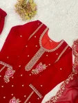 MODERN GEORGETTE SEQUENCE EMBROIDERY BEADS WORK TOP SHARARA WITH DUPATTA WEDDING WEAR WHOLESALE PRICE ETHNIC GARMENT (2)
