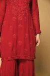 MODERN GEORGETTE SEQUENCE EMBROIDERY WORK TOP SHARARA WITH DUPATTA FESTIVE WEAR WHOLESALE PRICE ETHNIC GARMENT (2)
