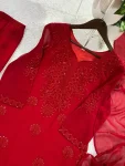 MODERN GEORGETTE SEQUENCE EMBROIDERY WORK TOP SHARARA WITH DUPATTA FESTIVE WEAR WHOLESALE PRICE ETHNIC GARMENT (2)