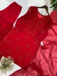 MODERN GEORGETTE SEQUENCE EMBROIDERY WORK TOP SHARARA WITH DUPATTA FESTIVE WEAR WHOLESALE PRICE ETHNIC GARMENT (2)