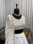 MODERN GEORGETTE THREAD WITH SEQUENCE WORK LEHENGA CHOLI WITH DUPATTA WEDDING WEAR WHOLESALE PRICE ETHNIC GARMENT (9)