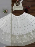 MODERN GEORGETTE THREAD WITH SEQUENCE WORK LEHENGA CHOLI WITH DUPATTA WEDDING WEAR WHOLESALE PRICE ETHNIC GARMENT (9)