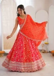 MODERN GEORGETTE THREAD WITH SEQUENCE WORK LEHENGA CHOLI WITH DUPATTA WEDDING WEAR WHOLESALE PRICE ETHNIC GARMENT (3)