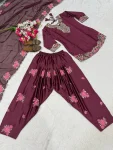 MODERN JAPAN SATIN EMBROIDERY SEQUENCE WORK TOP PATIYALA WITH DUPATTA FESTIVE WEAR WHOLESALE PRICE ETHNIC GARMENT (7)