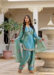 MODERN JAPAN SATIN EMBROIDERY SEQUENCE WORK TOP PATIYALA WITH DUPATTA FESTIVE WEAR WHOLESALE PRICE ETHNIC GARMENT (2)