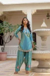 MODERN JAPAN SATIN EMBROIDERY SEQUENCE WORK TOP PATIYALA WITH DUPATTA FESTIVE WEAR WHOLESALE PRICE ETHNIC GARMENT (2)