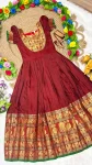 MODERN KANJIVARAM SILK JACQUARD WORK KID’S GOWN FESTIVE WEAR WHOLESALE PRICE ETHNIC GARMENT (6)