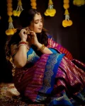 MODERN LICHI SILK JACQUARD WORK SAREE WITH UNSTITCHED BLOUSE FESTIVE WEAR WHOLESALE PRICE ETHNIC GARMENT (3)