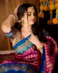 MODERN LICHI SILK JACQUARD WORK SAREE WITH UNSTITCHED BLOUSE FESTIVE WEAR WHOLESALE PRICE ETHNIC GARMENT (3)