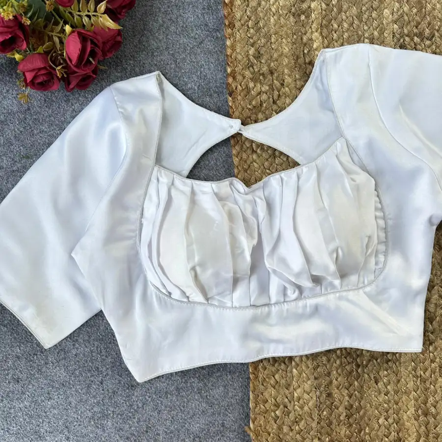 MODERN MALAI SATIN PLAIN STITCHED BLOUSE PARTY WEAR WHOLESALE PRICE ETHNIC GARMENT (1)