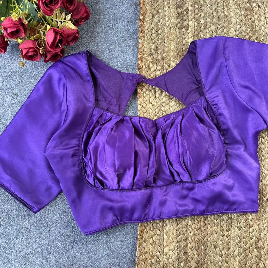 MODERN MALAI SATIN PLAIN STITCHED BLOUSE PARTY WEAR WHOLESALE PRICE ETHNIC GARMENT (8)