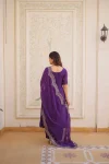 MODERN MUL CHANDERI BEADS THREAD EMBROIDERED WORK TOP BOTTOM WITH DUPATTA FESTIVE WEAR WHOLESALE PRICE ETHNIC GARMENT (8)
