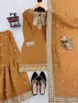 MODERN MUL CHANDERI THREAD WITH SEQUENCE WORK TOP PALAZZO WITH DUPATTA FESTIVE WEAR WHOLESALE PRICE ETHNIC GARMENT (2)