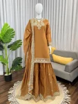 MODERN MUL CHANDERI THREAD WITH SEQUENCE WORK TOP PALAZZO WITH DUPATTA FESTIVE WEAR WHOLESALE PRICE ETHNIC GARMENT (2)