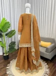 MODERN MUL CHANDERI THREAD WITH SEQUENCE WORK TOP PALAZZO WITH DUPATTA FESTIVE WEAR WHOLESALE PRICE ETHNIC GARMENT (2)