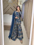 MODERN MUSLIN COTTON FLORAL DIGITAL PRINT & STONE WITH FANCY LATKAN LACE WORK TOP SHARARA WITH DUPATTA FESTIVE WEAR WHOLESALE PRICE ETHNIC GARMENT (7)