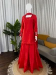 MODERN NATURAL SILK BEADS WORK TOP PALAZZO WITH DUPATTA FESTIVE WEAR WHOLESALE PRICE ETHNIC GARMENT (7)