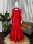 MODERN NATURAL SILK BEADS WORK TOP PALAZZO WITH DUPATTA FESTIVE WEAR WHOLESALE PRICE ETHNIC GARMENT (7)