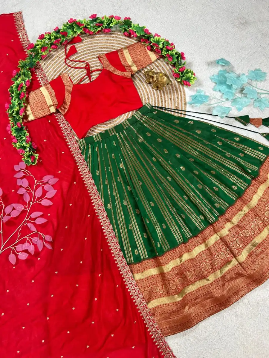 MODERN RANGOLI SILK EMBROIDERY WORK LEHENGA CHOLI WITH DUPATTA WEDDING WEAR WHOLESALE PRICE ETHNIC GARMENT (6)