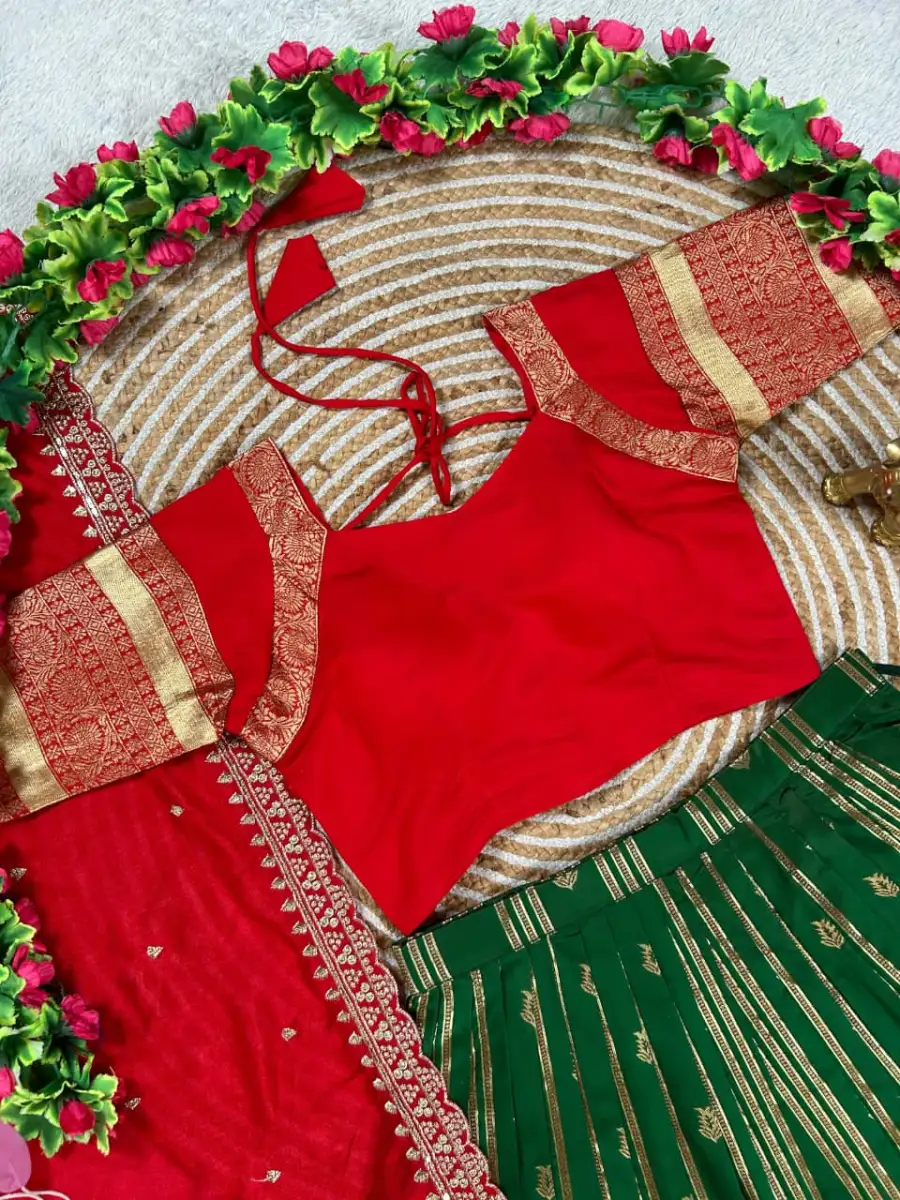 MODERN RANGOLI SILK EMBROIDERY WORK LEHENGA CHOLI WITH DUPATTA WEDDING WEAR WHOLESALE PRICE ETHNIC GARMENT (8)