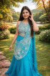 MODERN RANGOLI SILK MULTI THREAD EMBROIDERY SEQUENCE WORK LEHENGA SAREE WITH STITCHED BLOUSE PARTY WEAR WHOLESALE PRICE ETHNIC GARMENT (4)