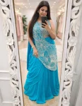 MODERN RANGOLI SILK MULTI THREAD EMBROIDERY SEQUENCE WORK LEHENGA SAREE WITH STITCHED BLOUSE PARTY WEAR WHOLESALE PRICE ETHNIC GARMENT (4)