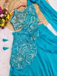 MODERN RANGOLI SILK MULTI THREAD EMBROIDERY SEQUENCE WORK LEHENGA SAREE WITH STITCHED BLOUSE PARTY WEAR WHOLESALE PRICE ETHNIC GARMENT (4)