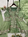 MODERN RANGOLI SILK SEQUENCE EMBROIDERY WORK TOP PALAZZO WITH DUPATTA FESTIVE WEAR WHOLESALE PRICE ETHNIC GARMENT (2)