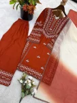 MODERN RAYON COTTON EMBROIDERY THREAD WORK TOP PALAZZO WITH DUPATTA FESTIVE WEAR WHOLESALE PRICE ETHNIC GARMENT (7)