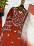 MODERN RAYON COTTON EMBROIDERY THREAD WORK TOP PALAZZO WITH DUPATTA FESTIVE WEAR WHOLESALE PRICE ETHNIC GARMENT (7)